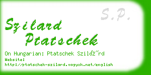 szilard ptatschek business card